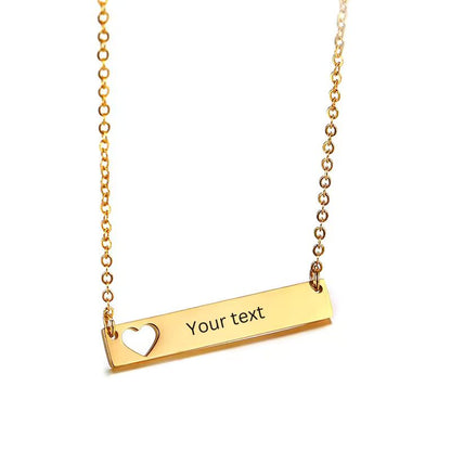 14k Solid Gold Personalized Minimalist Bar Name Necklace