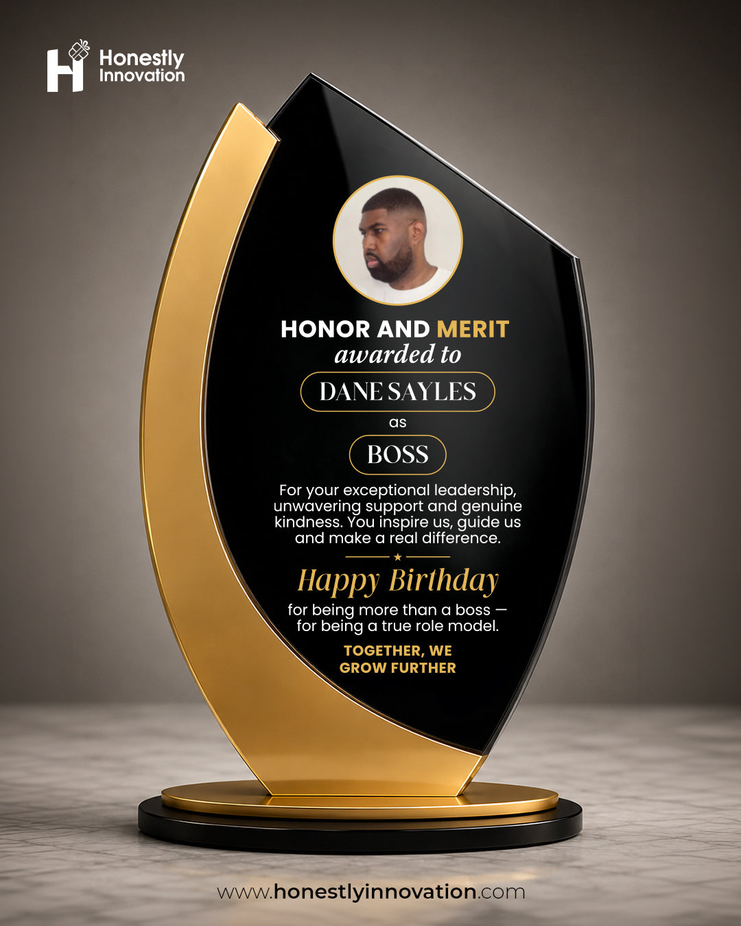 Custom 3D Acrylic Flame Award Trophy | Personalized Business, Church, Competition Recognition