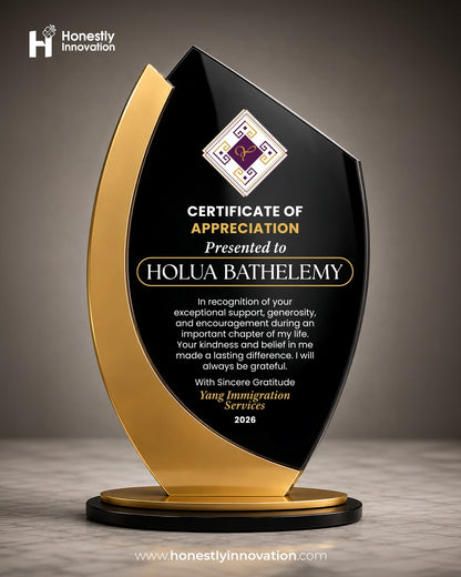 Custom 3D Acrylic Flame Award Trophy | Personalized Business, Church, Competition Recognition