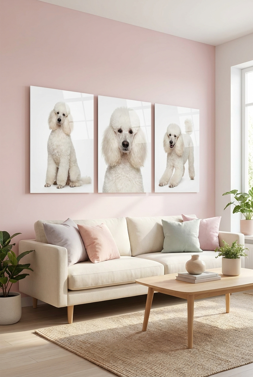 Custom Acrylic Dog Portrait Set – Personalized Pet Wall Art (3-Piece 16"x24")