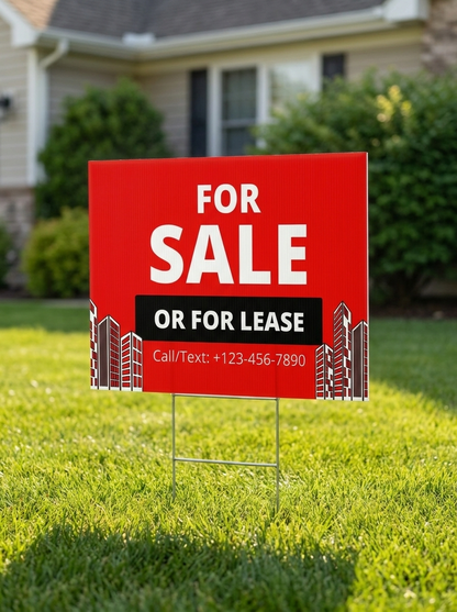 Custom Printed Yard Signs – Bulk 50 Pack | Corrugated Plastic