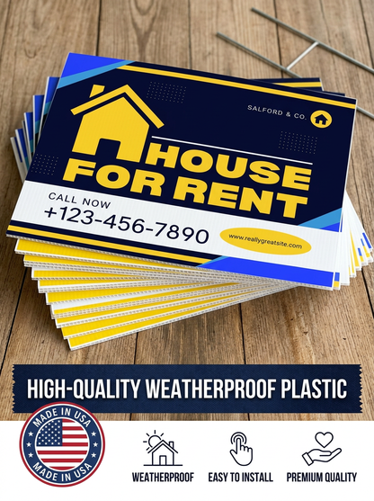 Custom Printed Yard Signs – Bulk 50 Pack | Corrugated Plastic