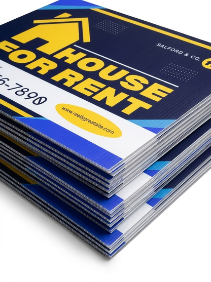Custom Printed Yard Signs – Bulk 50 Pack | Corrugated Plastic